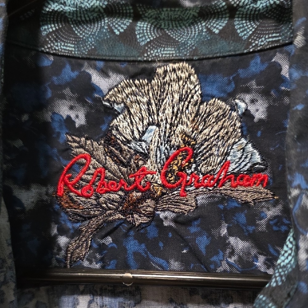 Robert Graham Blue Patterned Button Down Shirt - image 2